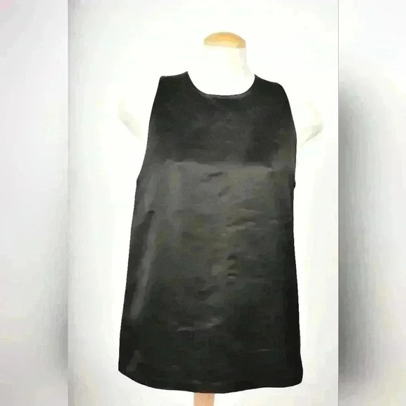 BABATON  ARITZIA Black Shiny Satin Poly Acetate Scuba Evening Tank Top Medium - Picture 1 of 8